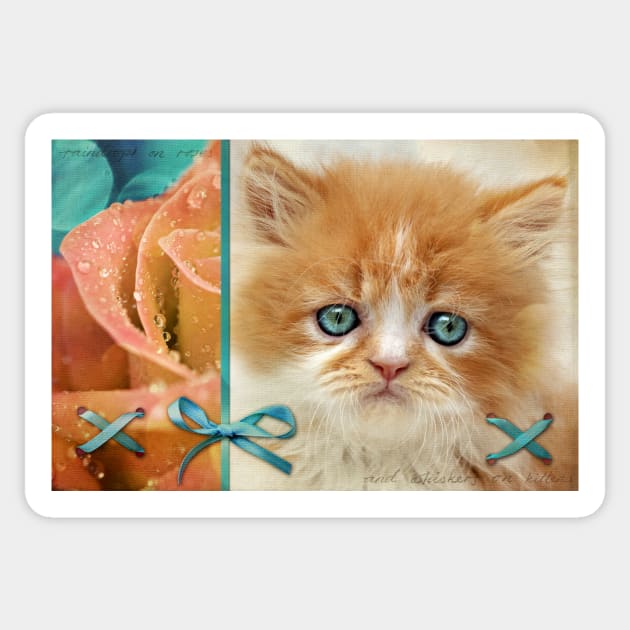 Raindrops on Roses and Whiskers on Kittens Sticker by micklyn